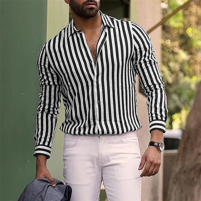 Mulonu® Black casual button up shirt