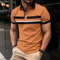 Martin™ casual fashion polyester button stripe polo shirt