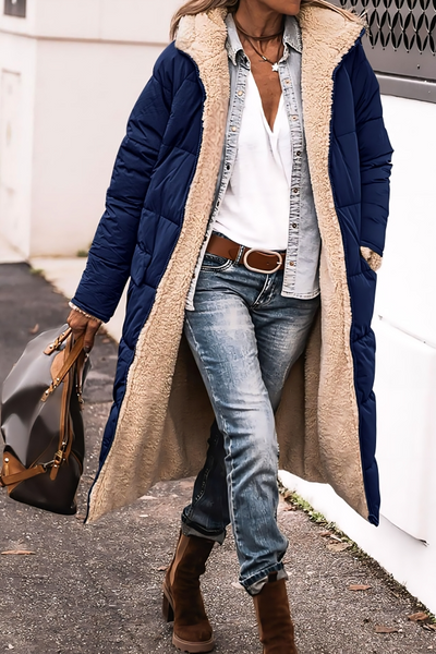 Mulonu® Women's Winter Fleece Jacket Wool Long Hooded Overcoat
