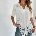 Mulonu® Casual Lace Woman Loose & Short Sleeve Blouse