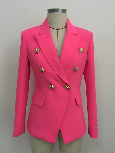 Mulonu® Top Quality Women Double Breasted Metal Buttons Blazer