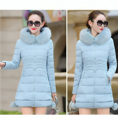 Mulonu® Winter Women Jacket Fur Collar Hooded Thick Warm