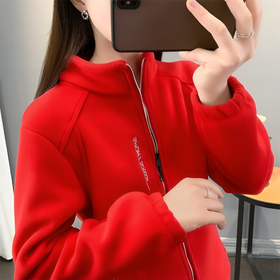 Mulonu® Winter Women Sweatshirt Coat Loose Zip Up Long Sleeve