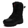 Mulonu® Unisex Military Leather Combat Boots: Plus Size 36-46, Fur Plush, Winter Snow