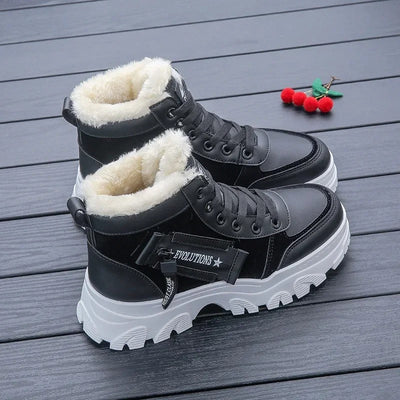 2024 New Winter Ankle Boots: Warm Plush, Casual Sneakers Flats for Women - Short Snow Boots