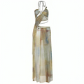 Mulonu® Tie Dye Print Women Sexy Maxi Dress Backless