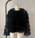 Mulonu® White Fur Coat for Women Fur Plush Collarless