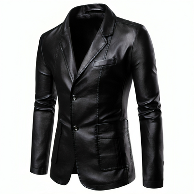 Mulonu® New Men's Lapel Leather Dress Suit Coat