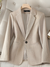 Mulonu® Turn-down Collar Single Button Slim Long Sleeve Blazer